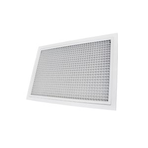  Grille de reprise porte-filtre aluminium blanc mate 600 x 400 mm - filtre inclus - 400x400px